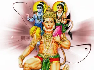 Jai Shri Ram Hanuman Carrying Rama And Lakshmana Wallpaper