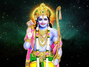 Jai Shri Ram Rama In Space Wallpaper