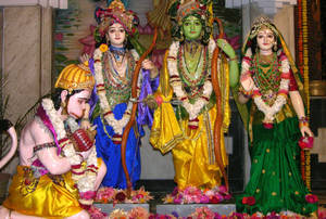 Jai Shri Ram Ramayana Character Statues Wallpaper