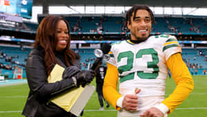 Jaire Alexander Interviewat Stadium Wallpaper