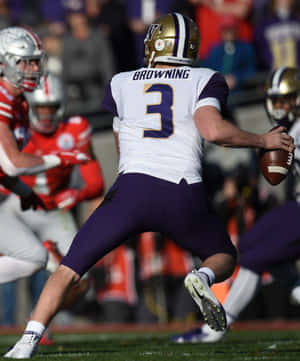 Jake Browning Quarterback Action Wallpaper