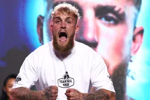 Jake Paul Intense Fight Pose Wallpaper