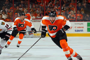 Jakub Voracek Philadelphia Flyers Versus Chicago Blackhawks Ice Hockey Wallpaper