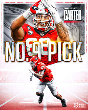 Jalen Carter No99 Pick Sports Graphic Wallpaper