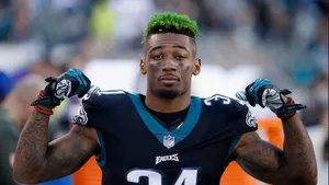 Jalen Mills Green Hair Eagles Uniform Wallpaper