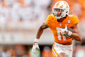 Jalin Hyatt Tennessee Football Action Wallpaper