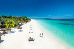 Jamaica Beach Aerial View Wallpaper