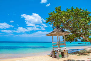 Jamaica Beach Lifeguard Post Wallpaper