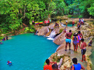 Jamaica Majestic Blue Hole Wallpaper