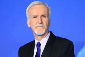 James Cameron Portrait Blue Background Wallpaper
