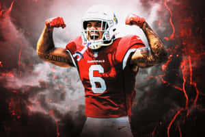 James Conner Arizona Cardinals Fire Background Wallpaper