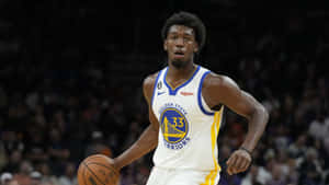 James Wiseman Golden State Warriors Action Shot Wallpaper