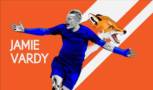 Jamie Vardy Fox Orange Background Wallpaper