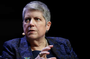 Janet Napolitano On Black Backdrop Wallpaper