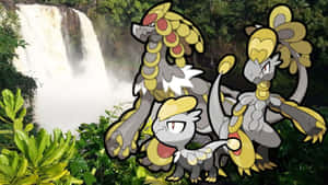 Jangmo-o Evolution With Waterfalls Wallpaper