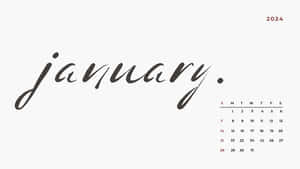 January_2024_ Calendar_ Minimalist_ Design Wallpaper