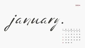January_2024_ Calendar_ Minimalist_ Design Wallpaper