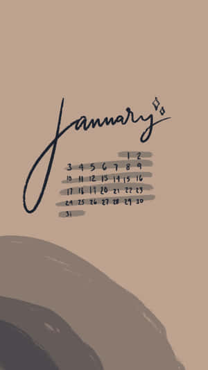 January Minimalist Calendar Art Wallpaper