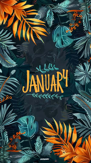 January Tropical Leaves Aesthetic Wallpaper