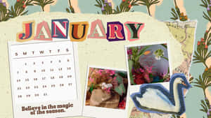 January2024 Calendar Artistic Design Wallpaper