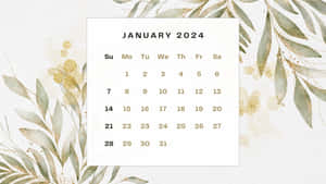 January2024 Calendar Floral Design Wallpaper