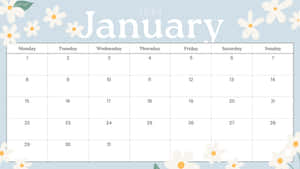 January2024 Calendar Floral Design Wallpaper