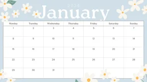 January2024 Calendar Floral Design Wallpaper