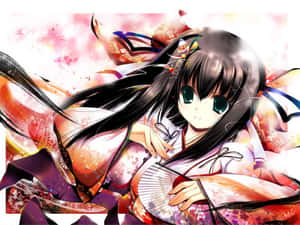 Japan Anime Girl In Kimono Wallpaper