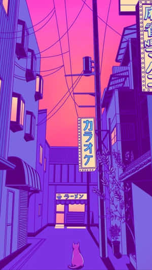 Japan Anime Pastel City Wallpaper