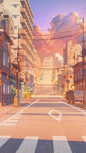 Japan Anime Street Scenery Wallpaper