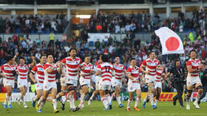 Japan Brave Blossoms Rugby Wallpaper