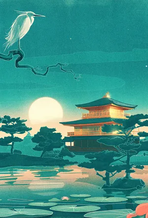 Japanese Architecture Famous Paintings Iphone Wallpaper