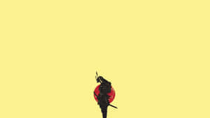 Japanese Minimalist Flag Samurai Art Wallpaper