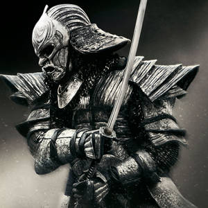 Japanese Samurai Black And White Wallpaper