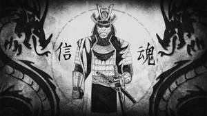 Japanese Samurai Twin Dragon Wallpaper