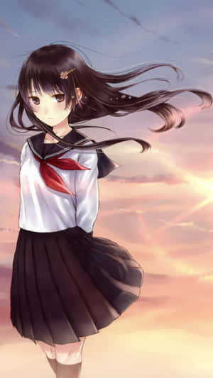 Japanese School Anime Girl Wallpaper