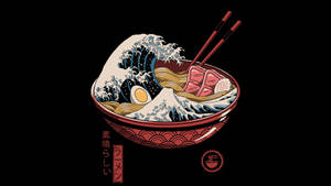 Japanese Waves On Ramen Wallpaper