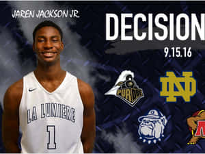 Jaren Jackson Jr. With Logos Of Universities Wallpaper