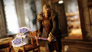 Jarl Balgruuf The Greater In His Throne Room At Dragonsreach Wallpaper