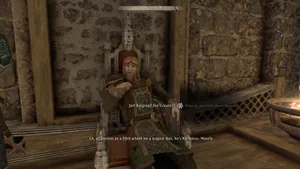 Jarl Balgruuf The Greater In His Throne Room In Whiterun Wallpaper