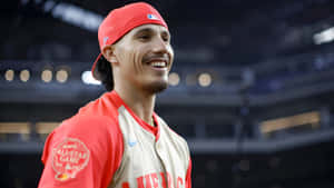 Jarren Duran Smiling In Baseball Uniform Wallpaper