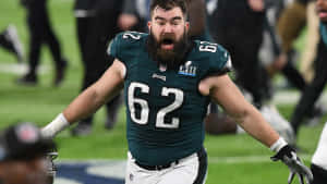 Jason Kelce In Action During A Football Game Wallpaper