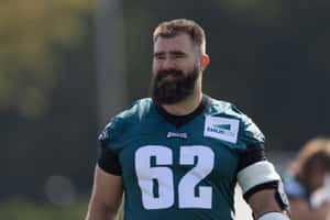 Jason Kelce In Action During An Nfl Game Wallpaper