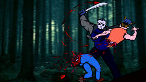 Jason Voorhees Cutting In Half Wallpaper