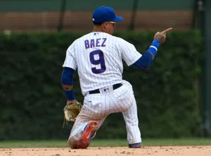 Javier Baez Bent Knee Baseball Wallpaper