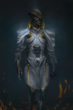 Javik, The Last Prothean, In A Dramatic Mass Effect Scene Wallpaper