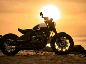 Jawa Motorcycle Sunset Silhouette Wallpaper