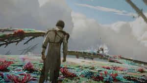 Jayce Arcane Exploring Mystical Landscape Wallpaper