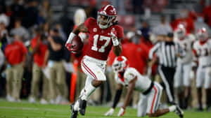 Jaylen Waddle Alabama Football Action Wallpaper