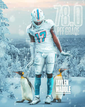 Jaylen Waddle P F F Grade Winter Theme Wallpaper